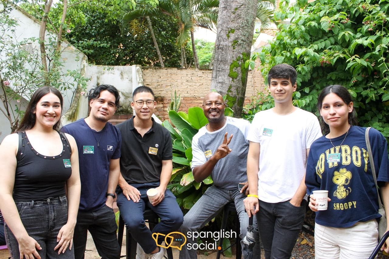 Spanglish language exchange event moment