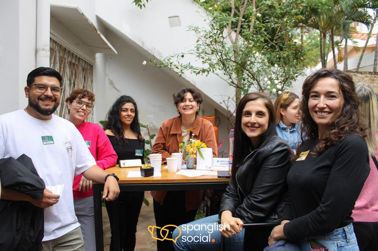 Spanglish language exchange event moment