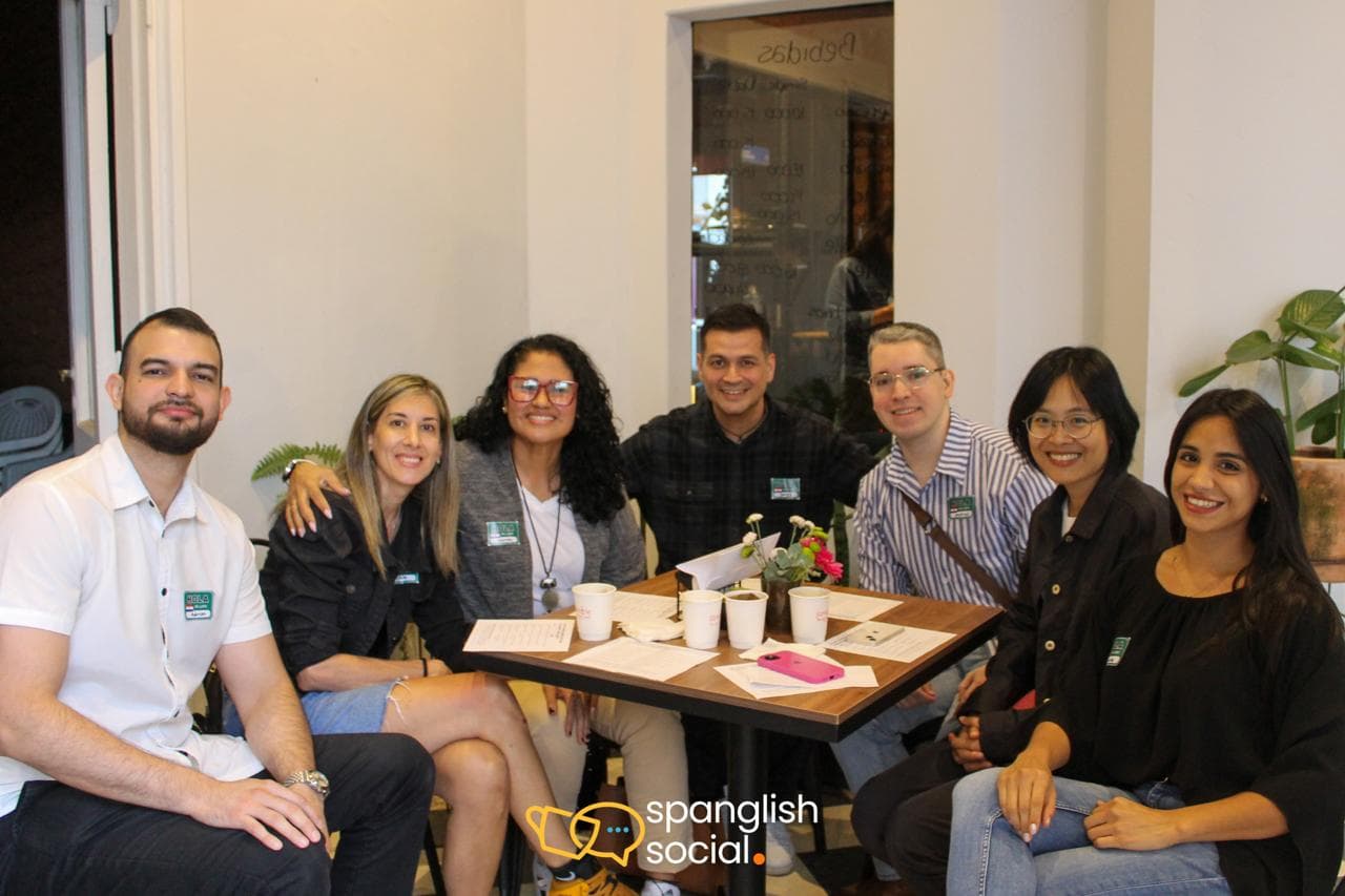 Spanglish language exchange event moment